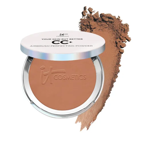 Miniatura 9 de IT Cosmetics CC+ Airbrush Perfecting Powder Foundation - Base de maquillaje en polvo prensado de cobertura ligera a completa, difumina poros