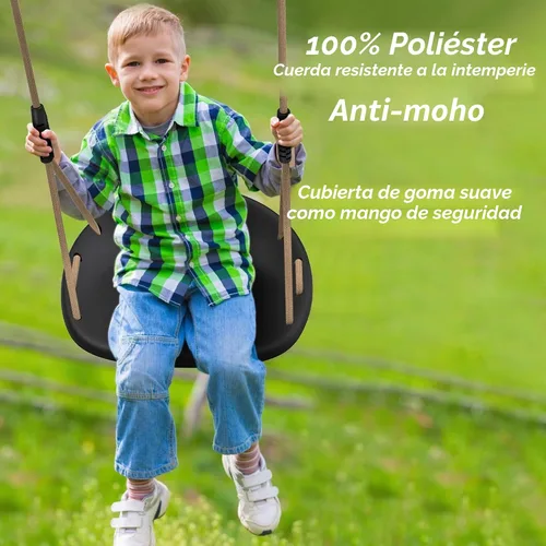 Miniatura 3 de SELEWARE Asiento de columpio resistente para adultos y niños, columpio de árbol con cuerdas a prueba de clima, accesorios para patio trasero