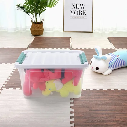 Miniatura 6 de Paquete de 4 cajas transparentes de 20 cuartos de galón con tapas, bolsas de almacenamiento de plástico