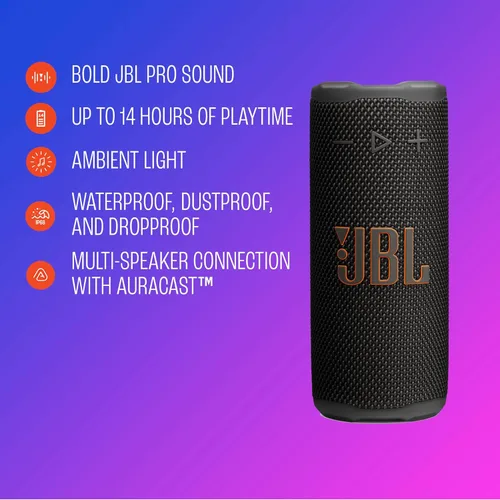 Miniatura 9 de JBL Grip - Altavoz Bluetooth compacto con sonido profesional audaz y luz ambiental, hasta 14 horas de tiempo de reproducción, a prueba de agua