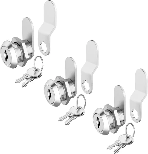 Miniatura 11 de 1 paquete de cerraduras de gabinete con llaves, cerradura de leva de 5/8" con llave similar, cerradura de repuesto para cajones seguros, gabinete