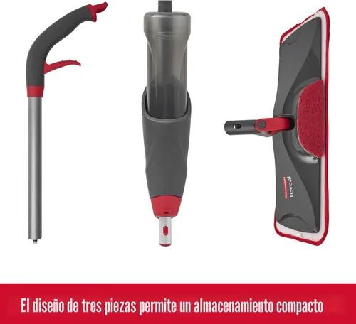 Miniatura 3 de Rubbermaid Reveal - Kit de limpieza de suelos con trapeador rociador, 3 almohadillas húmedas de microfibra reutilizables, 1 botella rellenable