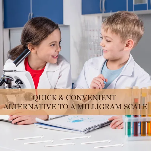 Miniatura 4 de Honeydak 1/32 cucharadita de microcucharas de 150 miligramos, mini cucharas medidoras pequeña cuchara de plástico para medir cosméticos, polvos