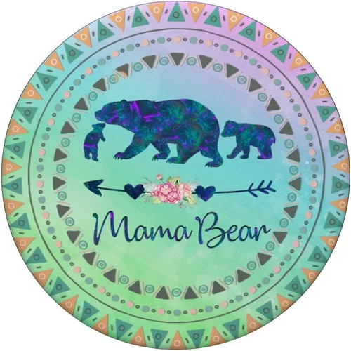 Miniatura 3 de Bohemio Boho Mama Bear Dos bebés cachorros en rosa verde azul PopSockets Swappable PopGrip
