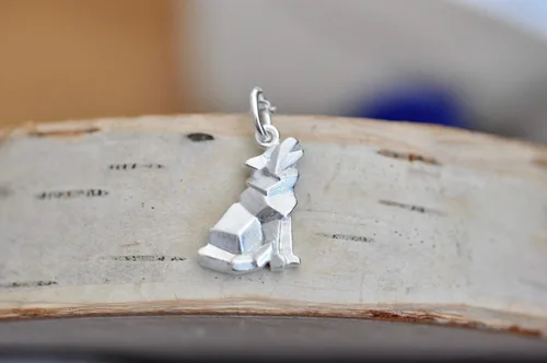 Miniatura 5 de Collar de lobo de origami con cadena de plata de ley de 16