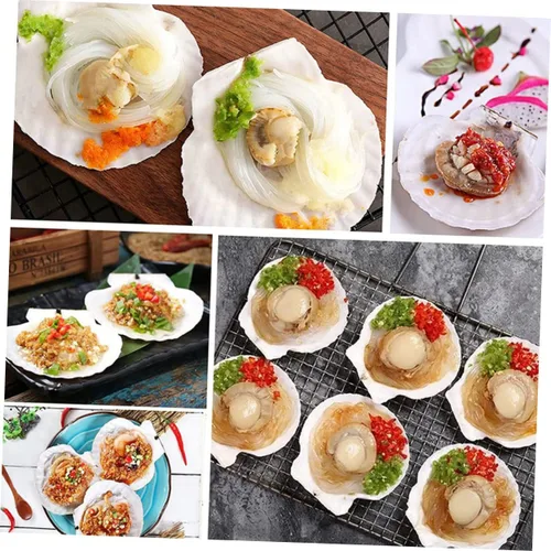 Miniatura 3 de Healifty Platos de concha de vieira 10 piezas de decoración natural de conchas para decoración de barbacoa de cena