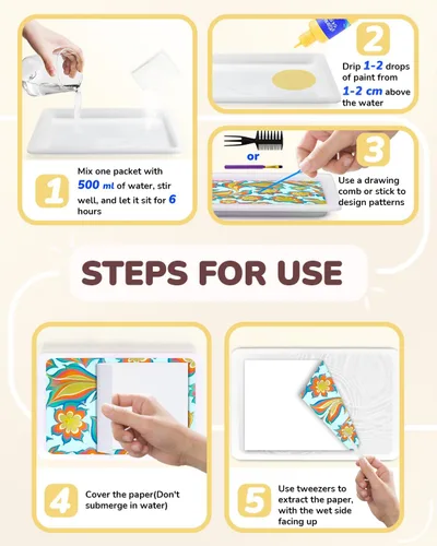 Miniatura 5 de JUPITEARTH Kit de pintura de mármol de agua de 52 piezas, artes y manualidades para niñas y niños, suministros de arte para niños de 3 a 5 años, 4 a
