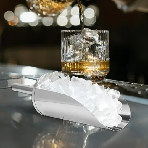 Miniatura 5 de DOITOOL Cuchara de hielo multifuncional de acero inoxidable con mango de 14.17 pulgadas Cuchara de comida de cocina para cubitos de hielo, harina