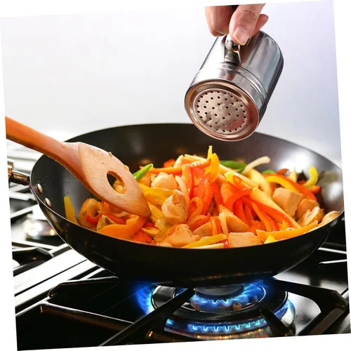 Miniatura 7 de DOITOOL Coctelera de acero inoxidable, 2 unidades, agitador de azúcar en polvo con asa, salero y pimentero con tapa para barbacoa, cocina