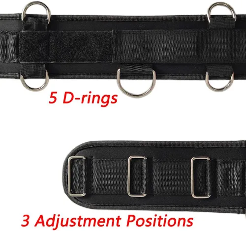 Miniatura 3 de LOOEEL Cinturón de resistencia de fitness Cinturón de fitness multifuncional con 5 anillos para entrenamiento con pesas y entrenamiento