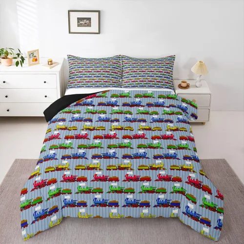 Miniatura 30 de Juego de edredón de nido de abeja, juego de ropa de cama geométrico verde y rojo, tamaño individual, juego de edredón reversible negro con colmena
