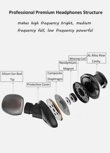 Miniatura 4 de ApexOne Auriculares intraurales de metal con cable con micrófono, control de volumen y funda de bolsillo, auriculares estéreo con aislamiento