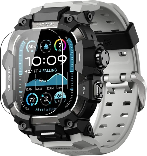 Miniatura 7 de ULTIMAL - Funda resistente con correa para Apple Watch 49mm, compatible con Apple Watch Ultra 3/2/1, cubierta protectora a prueba de golpes de grado