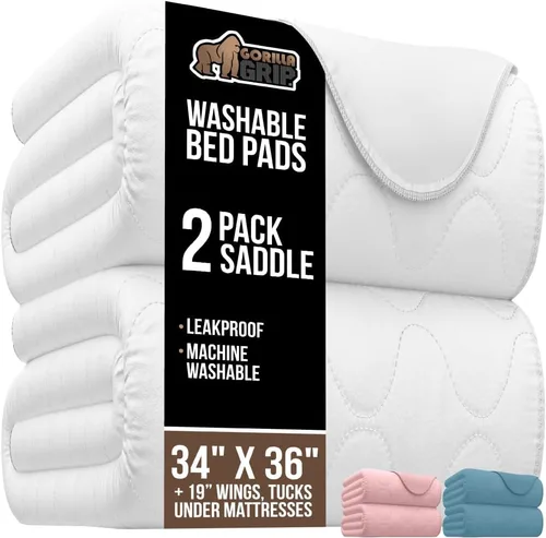 Miniatura 16 de GORILLA GRIP Almohadillas lavables, impermeables, reutilizables, de gran absorción, para incontinencia, a prueba de fugas, protector antideslizante