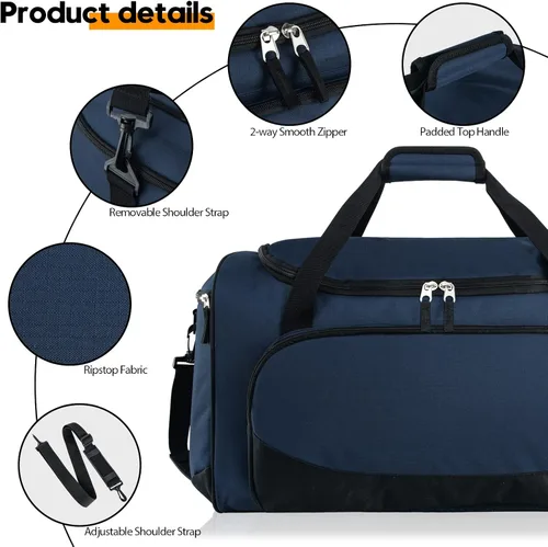 Miniatura 18 de Bolsa de gimnasio para hombre, 55 L, duradera, grande, para viajes, entrenamiento, fitness