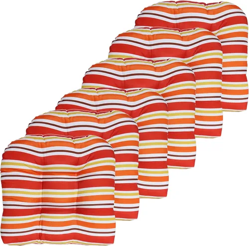 Miniatura 6 de Sweet Home Collection - Cojines para silla de patio al aire libre, cojines prémium con relleno grueso y cómodo de fibra, con tul, 19 x 19 pulgadas