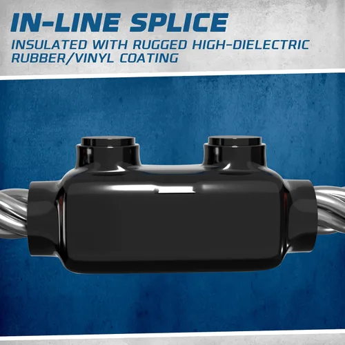 Miniatura 2 de OHLECTRIC Conector de empalme en línea - 2/0-6 AWG - Conector aislado negro - Tornillo hexagonal Allen 3/16 - Revestimiento resistente