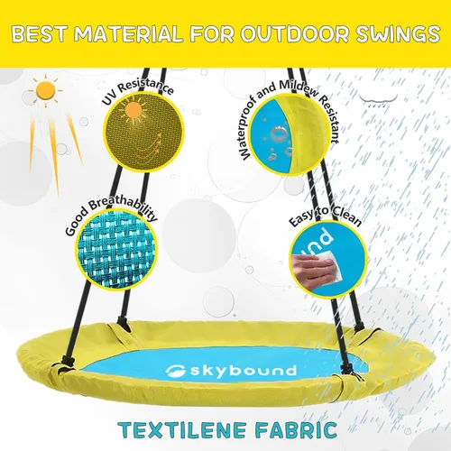 Miniatura 5 de SkyBound Columpio de platillo para árbol con tienda de campaña, capacidad de peso de 600 libras, columpios de neumáticos impermeables para 40