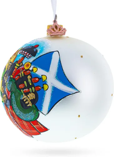 Miniatura 2 de Escocia, Gran Bretaña Bola de cristal Adorno de Navidad 4 pulgadas
