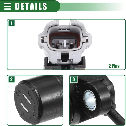 Miniatura 5 de Motoforti Sensor de velocidad de rueda ABS trasero izquierdo derecho, para Toyota 4Runner 1996-2002, goma, No.8954535030/8954635030, negro, 2