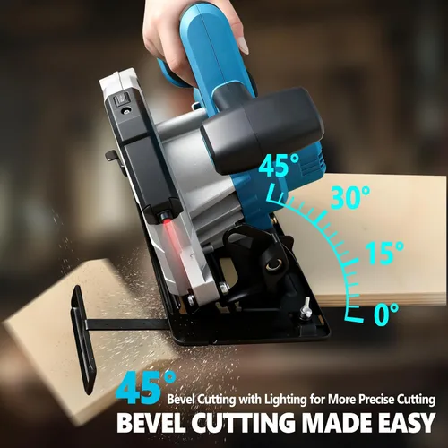 Miniatura 4 de Sierra circular inalámbrica compatible con batería Makita de 18 V, motor sin escobillas 5000 rpm, 850 W, sierra circular eléctrica de 7-1/4 pulgadas