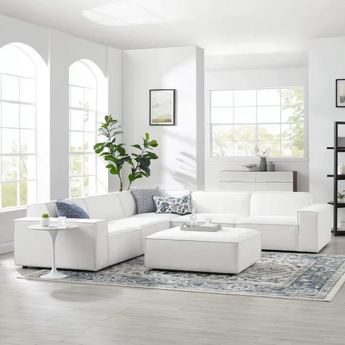 Miniatura 13 de Modway Restore - Sofá seccional tapizado de 5 piezas en color carbón