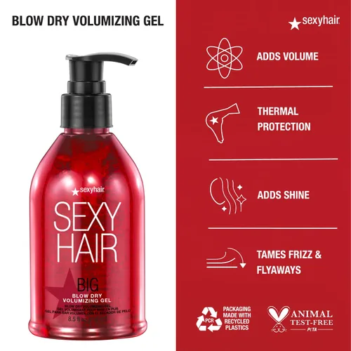 Miniatura 4 de SexyHair Gel voluminizador Big Blow Dry Volumen añadido con sujeción Hasta 72 horas de resistencia a la humedad Todo tipo de cabello