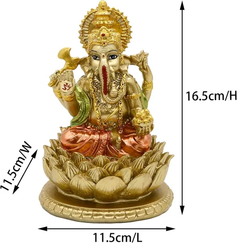 Miniatura 4 de Figura de ídolo hindú de resina de 6.3 pulgadas de alto, estatua de ídolo, elefante, Dios Ganpati, para el hogar, templo, mandir, altar, santuario