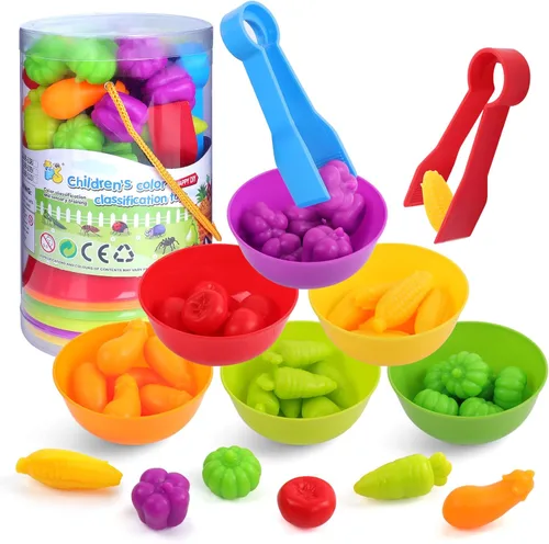 Miniatura 10 de USATDD Juguetes de dinosaurios para contar con clasificación de colores, juegos de apilamiento con cuencos, actividades de aprendizaje preescolar