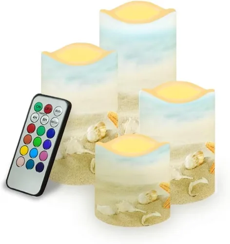 Miniatura 37 de Jeiento American Flag Flameless Candles 4 Pack 4th of July Home Decoration Flower American Flag LED Candles Battery Operated with Timer Remote