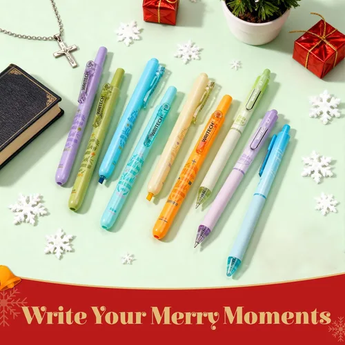Miniatura 3 de WRITECH Set de marcadores y bolígrafos para diario de la Biblia Mate: marcadores sin sangrado para la Biblia y bolígrafos de bola de tinta negra