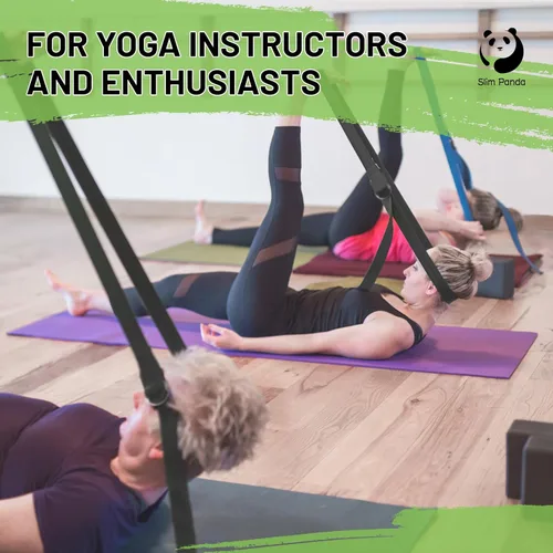 Miniatura 7 de Correa de yoga Slim Panda para estiramiento, Correa de yoga de algodón con hebilla ajustable en forma de D, Correa de yoga no elástica para pilates