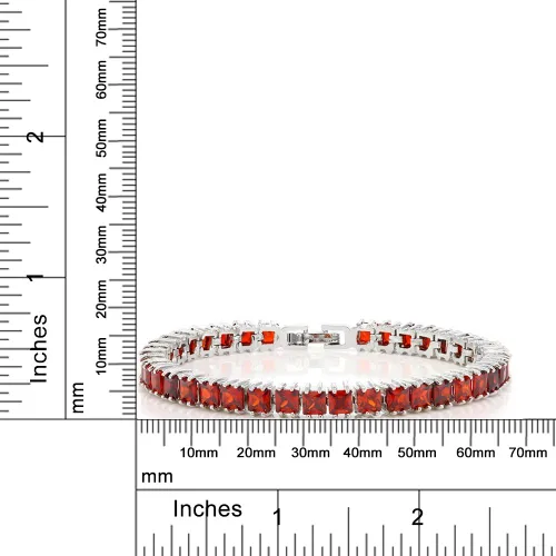 Miniatura 8 de Gem Stone King Pulsera de tenis clásica de circonita cúbica de corte princesa para mujer