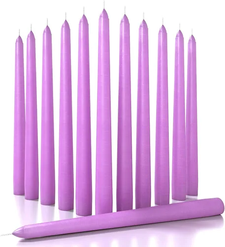 Miniatura 48 de CANDWAX Paquete de 12 velas cónicas rojas – Velas rectas sin goteo de combustión lenta sin perfume de 12 pulgadas – Ideal para mesa de comedor – Rojo