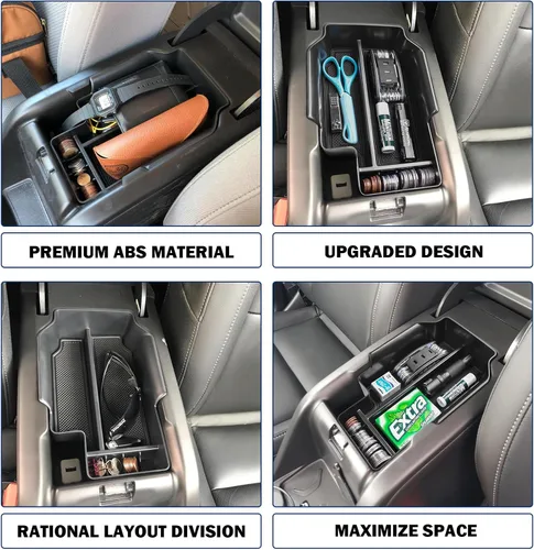 Miniatura 6 de RUNROAD Bandeja organizadora de consola central compatible con Chevy Colorado/GMC Canyon 2015 2016-2020 2021 2022, inserción de caja de Negro