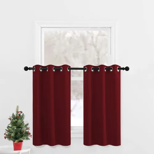 Miniatura 122 de NICETOWN Cortinas opacas de cocina para ventana sobre el fregadero, aislamiento térmico, decoración del hogar, pequeños niveles opacos con ojales