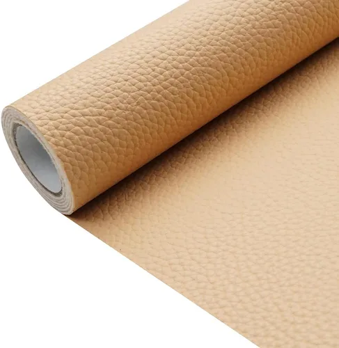 Miniatura 24 de Tela de cuero de imitación de textura litchi azul bebé PU 11.8x53.14 pulgadas (30x135 cm) de 1.13 mm de espesor para tapicería, manualidades