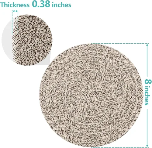 Miniatura 3 de Salvamanteles para platos calientes, ollas y sartenes, almohadillas calientes de 8 pulgadas, 5 piezas, soportes para ollas para cocina, tapete Marrón