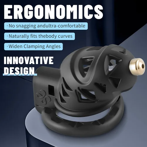 Miniatura 3 de Jaula de castidad para hombre, dispositivos ligeros de castidad con sonido uretral, jaula para pene con 4 anillos y bloqueo invisible, juguete