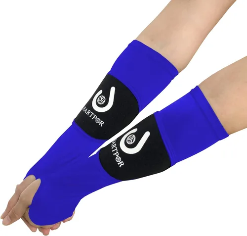 HARTPOR Mangas de brazo de voleibol que pasan las mangas del antebrazo con almohadilla de protección y agujero para el pulgar para los jóvenes,