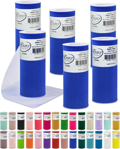 Miniatura 19 de Expo International Tul mate decorativo, tela de tul de poliéster ligero para tutús, disfraces y decoraciones de fiestas, lavable, fácil de usar, 6