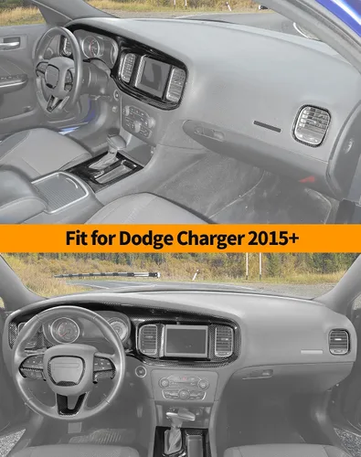 Miniatura 7 de Hoolcar para Dodge Charger 2015+ Kit de Embellecedores de Decoración Interior, Panel Central de Control del Tablero, Embellecedor del Panel