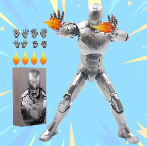 Miniatura 9 de LonullyMege MK46Ironman - Figuras de acción de 7 pulgadas, todas las articulaciones móviles, juguetes coleccionables, pintura metálica completa