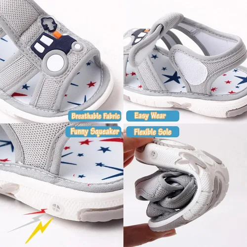 Miniatura 6 de OAISNIT Sandalias de verano para bebé niño y niña, zapatos chirriantes, ligeros, antideslizantes, para niños pequeños