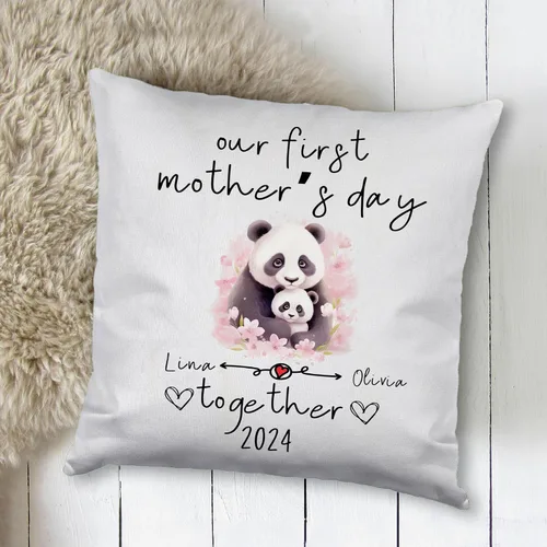 Miniatura 2 de Mother's Day Panda, Personalised Pillow Case Decor for Home, Present for Mom, Grandmother, for Her