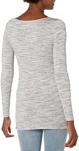 Miniatura 2 de Motherhood Maternity Camiseta de maternidad de manga larga con cuello redondo para mujer