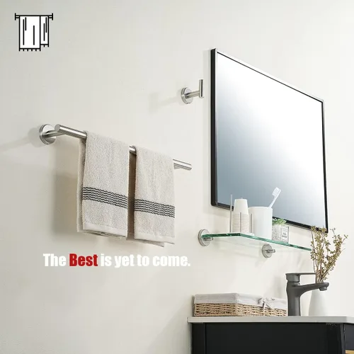 Miniatura 4 de JQK Toallero de baño, 20.5 pulgadas, acero inoxidable 304 de grosor de 0.031 in, soporte para toallas de baño, soporte de pared con acabado Cepillado