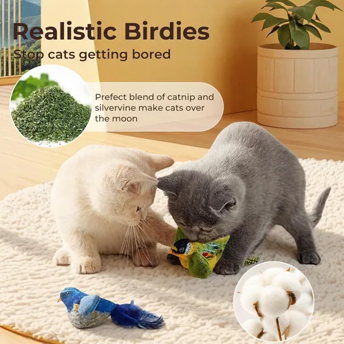 Miniatura 3 de Paquete de 2 juguetes para gatos con hierba gatera que estimulan los instintos naturales de caza de los gatos de interior, juguete interactivo
