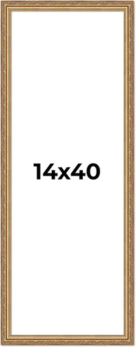Miniatura 187 de Poster Palooza Marco de fotos de madera maciza ornamentada dorada de 3 x 3 pulgadas, ancho de moldeo de 1.25 pulgadas, con plexiglás acrílico UV