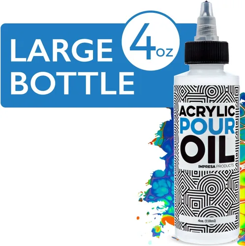 Miniatura 2 de Impresa Aceite de silicona para verter acrílico, botella transparente de 4 onzas con pipeta, aceite acrílico para verter y aditivo de pintura